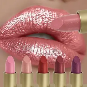 GKGU Colorful Capsule Lipstick, Easy to Apply, Non-Fading, Non-Sticky, Luxurious, with Moisturizing Properties for All Light Beige Types, Shiny Pearlescent End, And Long-Lasting Wear
