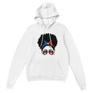 Antigua and Barbuda Afro girl Classic Unisex Pullover Hoodie | Antigua and Barbuda Pullover Hoodie | Patriotic Flag in Afro girl