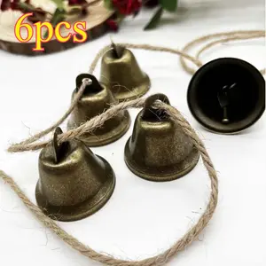 6pcs Thickened 38mm Retro Horn Opening Bell Bell Round Bell Sound Loud And Crisp Christmas Bell
