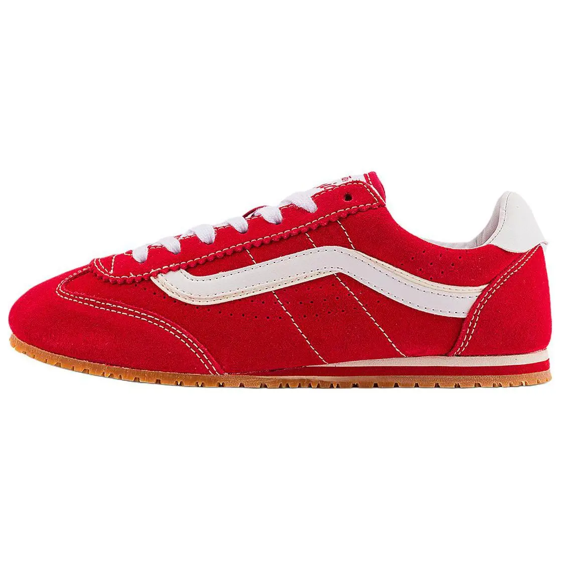 Women's Casual Trainers - Vans Super Lowpro Unisex Athletic Training Shoes, Low-Profile Durable Closed Footwear, Red Trending House White Maison Mihara Walking Shoes