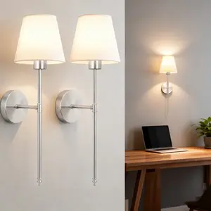 Upgraded 18.9-inch Decorative Wall Light, USB-Charging Wall-Mounted Lamp, Light Dimmable, 2 Pcs 2000mAh RGB Rechargeable Bulbs, Stick-On Installation, Remote-Controlled For Bedroom, Living Room, TV Wall and Corridor Decor.