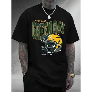 Men's Graphic T-Shirt Green Bay Football Perfect For Fans' Game Day100% Cotton Unisex Fit Great Gift For Cheese heads