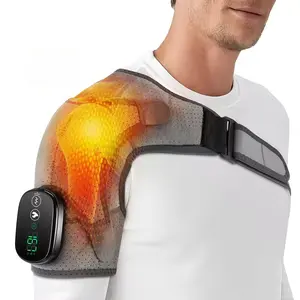 Male and female electric touch screen heated vibrating shoulder massager with hot compress arm massage stand, USB charging, 5000mAh