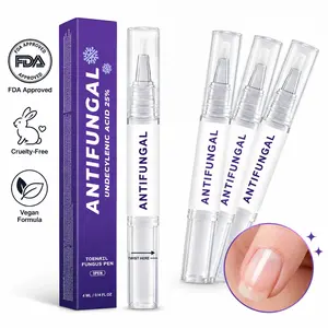 4pcs 25% Undecylenic Acid Toenail Fungus Pen, Antifungal Nail Repair Liquid, Portable Brush Applicator for Daily Nail & Foot Care, Improves Nail Appearance