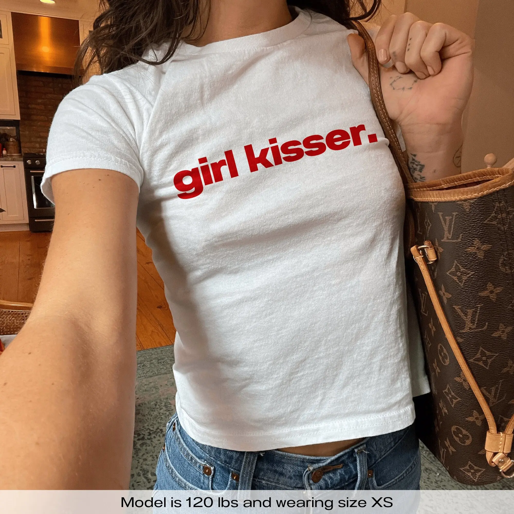 Lesbian Girl Kisser Pride Lgbtq Wlw Pansexual Bisexual Baby Tee Y2k Baby Tee Y2k Shirt Trendy Baby Tee Coquette Baby Tee 90s, Gift For Her