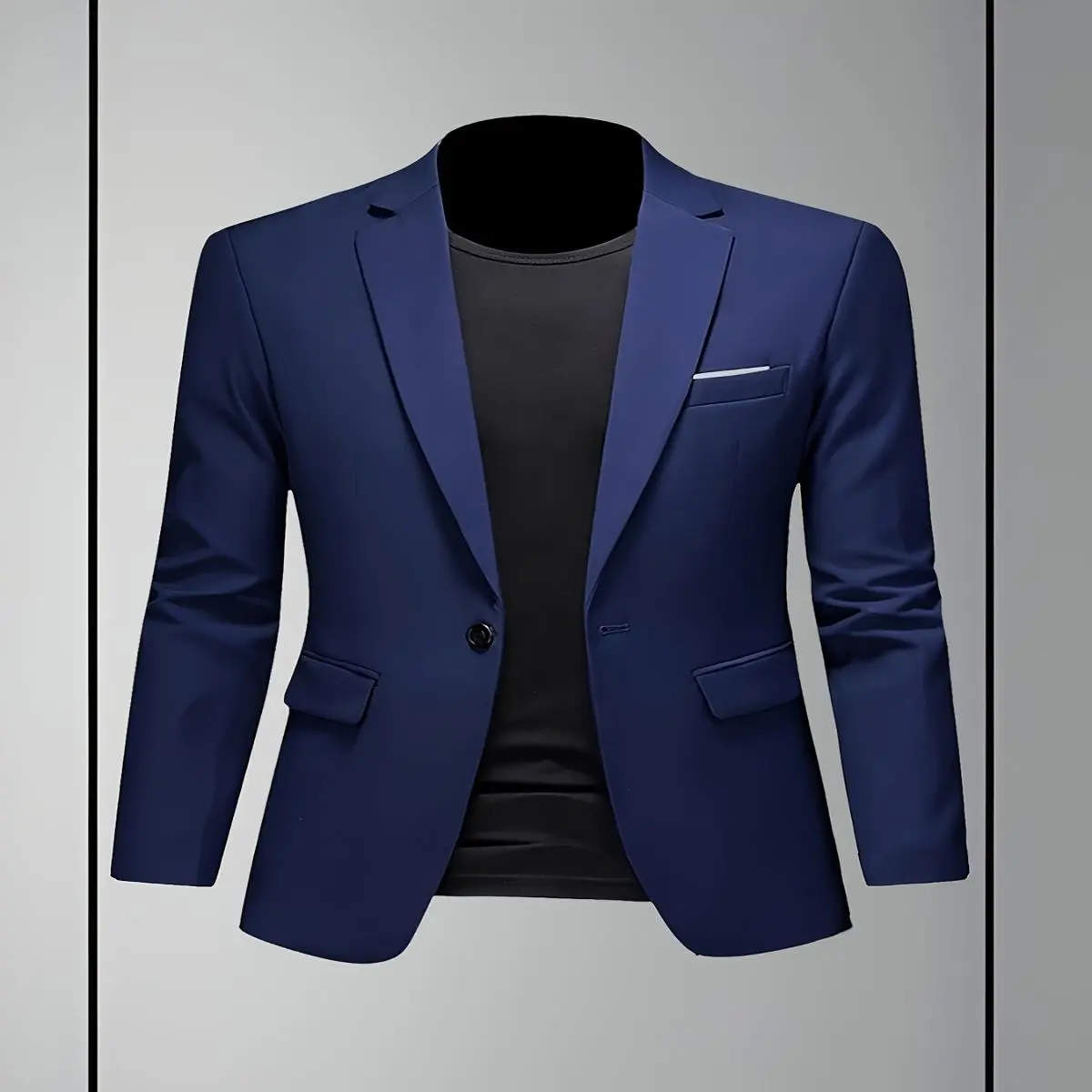 1pc Slim Fit Men'S Lightweight Single-Button Suit Jacket - Solid Color Business Casual Blazer with Notch Lapel, Flap Pockets & Adjustable Cuffs for Spring Summer Fall, Versatile Office Wear, Menswear, Sleek Modern Loo