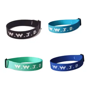 What Would Jesus Do (W.W.J.D.) Webbing Bracelets - Handmade Colorful Adjustable Christian Wristbands, Religious Woven Bands