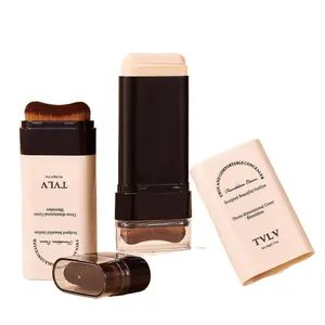 Dual-Ended Eraser-Style Hydrating Lightweight Concealer Foundation Cream - Correcting, Natural Translucent, Brightening, Skin Tone-Evening, Waterproof, Long-Lasting, Coffee-Shaded Moisturizing Cosmetic Makeup Moisturizer