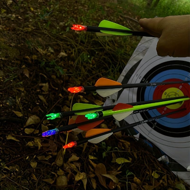 jianZD 6pcs X Lighted Nocks for Arrows with .205'' .232'' .244'' .248'' Inside Diameter with H, S, GT Bushings, High-Visibility Light Up Nocks with ON/Off Switch for Archery Green