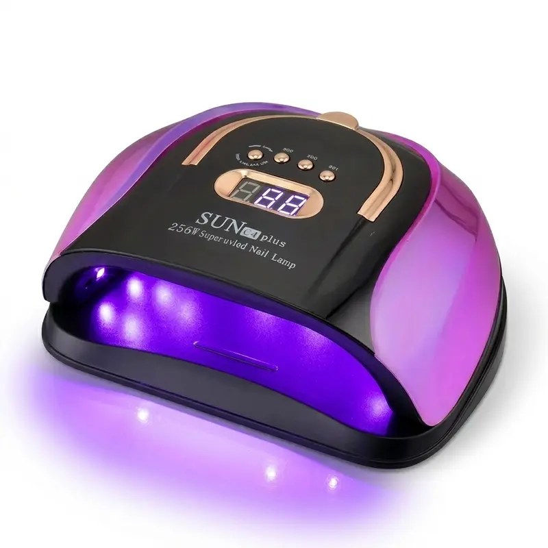 256W UV LED Nail Lamp - Handheld UV Light Tool with 57 Lamp Beads, Low Heat Intelligent Temp Control, 4 Timers, Auto Sensor, Nail Art Drying, Professional Painless Pedicure Kit, Mother's Day Gift