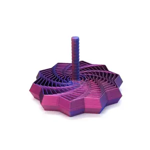 3D Printed Stress Relief Star Illusion Folding Kids Educational Toy, Polygon Radish Tower Spiral Desktop Puzzle Game
