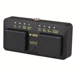 Wireless Page Turner Pedal, Rechargeable, Plug-And-Play Trs Interface, Sheet Music Control, Ppt Controller, Compatible with Tablets/mobiles/pcs, Compact, Portable