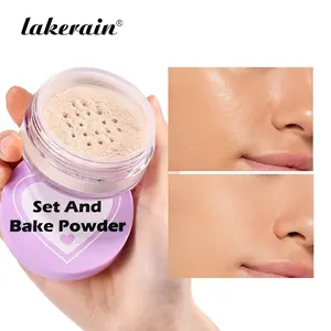 Lakerain 1 Count Set and Bake Powder Oil-Control & Pore-Blurring Setting Powder, Long-Lasting Matte Finish, Multiple Shades with Puff, Lightweight & Natural, Ideal for Oily/Combination Skin All-Day Wear