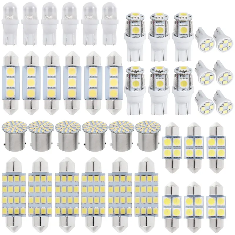PoDhey 42/84 Counts Interior Car Lights, Super Bright White Dome Map Tail Cab Lights Bulb Kit Set , T10 6000K LED Bulb for Your Trucks Width Lamp, Summervibes