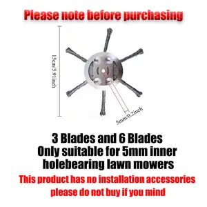 Steel Wire Trimmer 5mm Replacement Weed Brush Cutter Attachment for Electric & Cordless String Trimmers