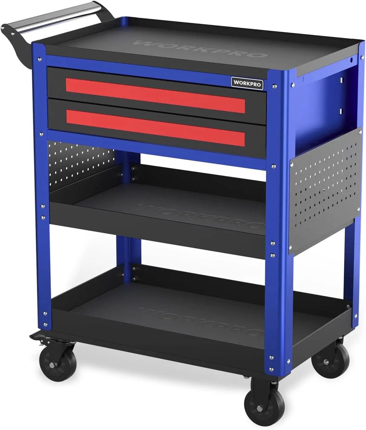 WORKPRO Premium 28" 2-Drawer Rolling Tool Cart, Heavy Duty Utility Industrial Service Cart Storage Organizer
