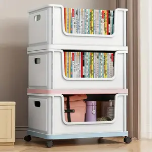 Casegrace Stackable Office Cart, Mobile Under Desk Storage Rack for Books Bags Files, Available in Blue, Files Organizer