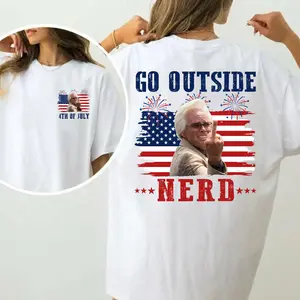 Go Outside Nerd 4th of July T-Shirt, Baby Billy Righteous Gemstones Tee, Uncle Baby Billy Shirt, Funny Patriotic Meme Shirt, Independence Day Gift, MADE IN USA