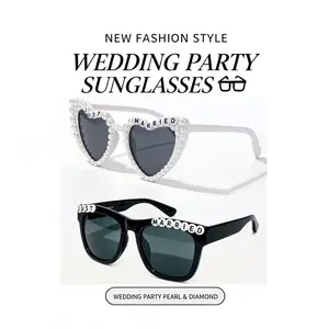 Black Bioptic Telescopic Angular Glasses, Ideal for Brides with Alphabet Peach Heart Details and Best Men