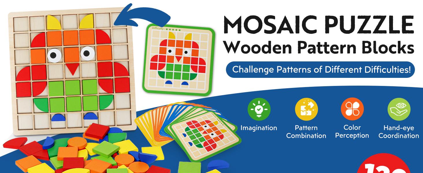 Wooden Puzzles for Kids Ages 3-8 | 120 PCS STEM Toys for Toddlers, 3D Animal Puzzle & Geometric Shape Blocks | Montessori Educational Toys for Preschool & Kindergarten, Gifts That Build Hand-Eye Coordination & Cognitive Skills