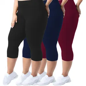 Five Pocket Breathable&High Waisted Capri Leggings 3 Pack, Casual Sportswear for Indoor Outdoor Wear, Gymwear, Yogasuper soft capri pant