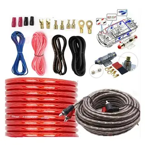 2300W Car Audio Wiring Kit 4 Gauge, Complete Amplifier Installation Set with RCA Interconnect, Power Ground Wire and 60A Fuse Holder