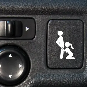 4pcs Funny Car Prank Decal - Blank Button Stickers for Car Buttons Size: 0.50" x 0.60"