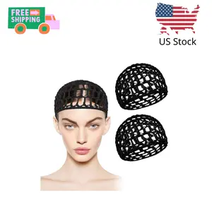 2 PCS Shower Caps Hair Nets for Sleeping,Crochet Mesh Wrap Caps