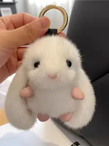 Cute Rabbit Design Plush Keychain, Fashionable Plush Keychain for Women & Men, Trendy All-match & Exquisite Keychain for Birthday Gift, Fuzzy Keychain, Cute Soft Keychains
