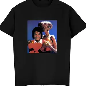 Michael Jackson and E.T T Shirt Women Men Shirts Funny Retro Graphic Tshirts Summer Fashion Streetwear Men Clothing 80118