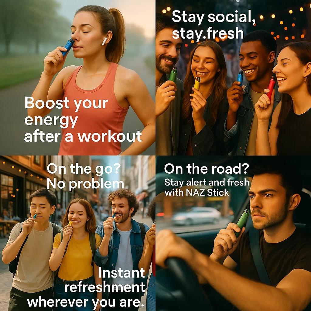 NAZ Electric Nasal Inhaler Stick - Portable Essential Oil Aromatherapy Vaporizer for Sinus Relief Congestion Energy Boost Non-Medicated Cool Refreshing 3-Pack Mixed Fruit Flavors Natural Menthol Peppermint Camphor