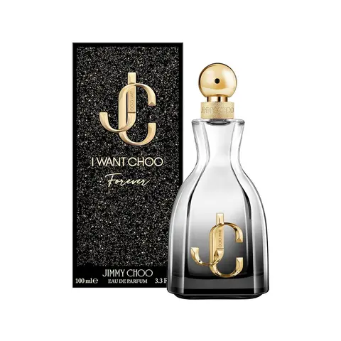 Jimmy Choo I Want Choo Forever Perfume - Elegant Glass Bottle with Gold Accents & Logo Design Regular Edition 100ml Eau de Parfum