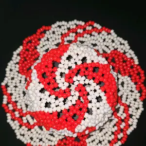 KANDY KANE kandi bucket hat - Red & White Beaded Design for Stylish Outfits
