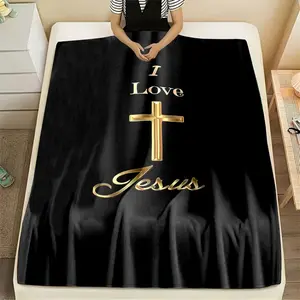 3D Pray Holy Bible Cross Jesus Soft Flannel Blanket for Bed Bedroom Sofa Picnic, Cover Outdoor Leisure Nap Gift Suitable for beds and sofas can also be given as a gift