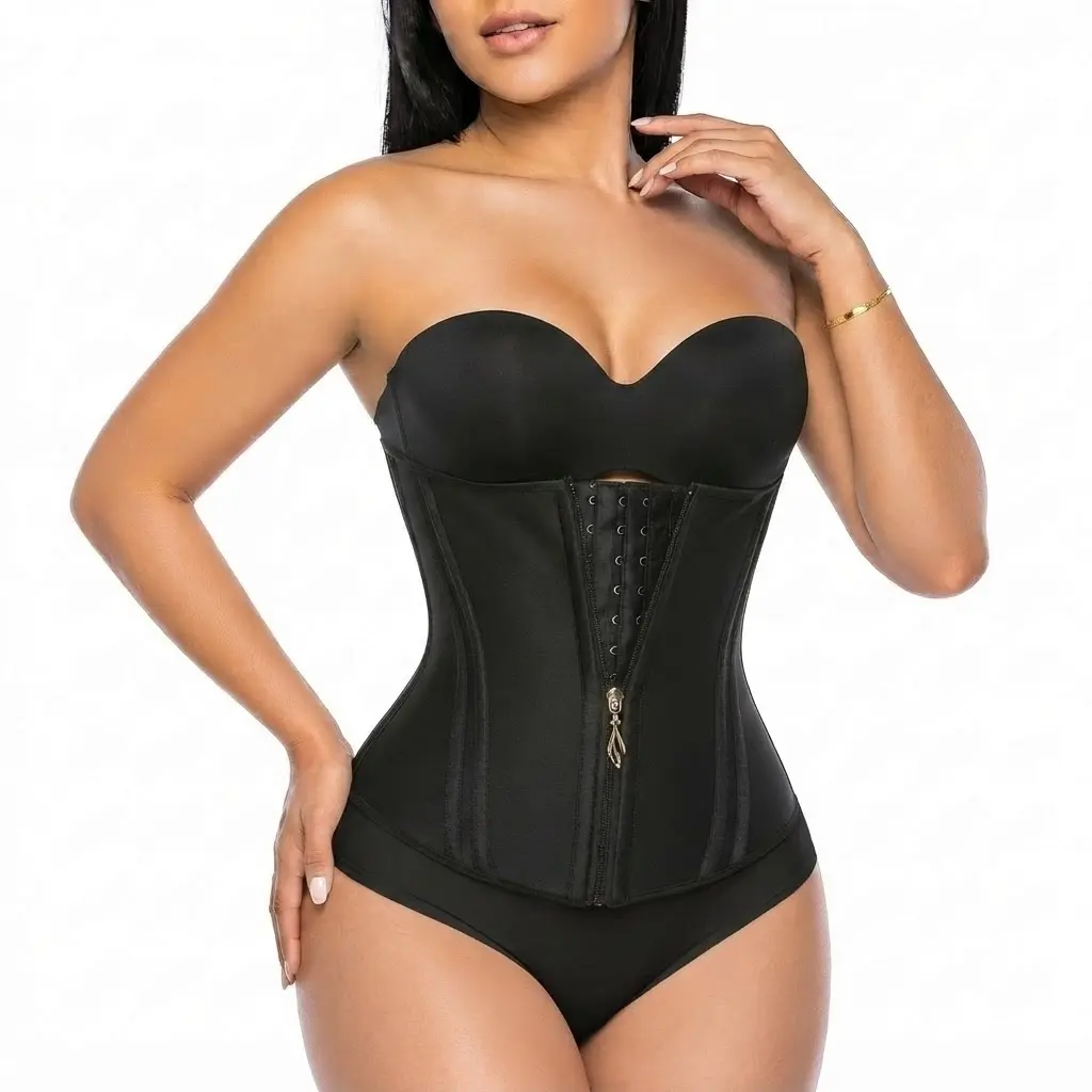 Women's Plain Zipper Waist Trainer, Basic TummyControl Hook Closure Fajas Colombianas Shaper, Summer Outfits 2025Women's Tummy Control Clothing Shapewear Womenswear Compression Minimalist
