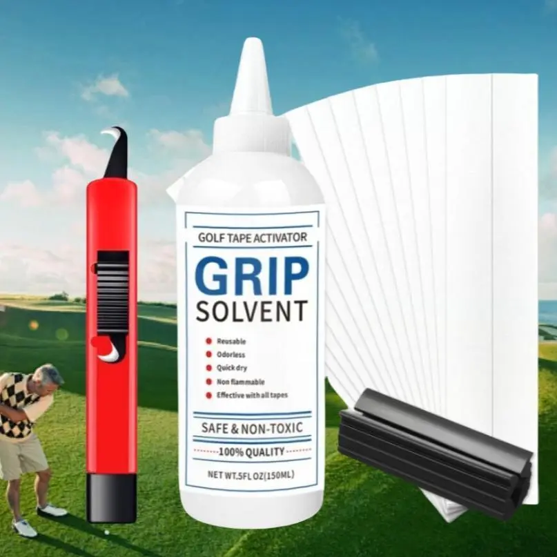 GKANDI Golf Grip Set Of 4pcs, Used for Trimming Golf Club Hook Blades, Grip Tape Strips, Grip Solvents, Rubber Vises
