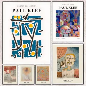 PIKPAKA Modern Abstract Color Block Fashion Design P-PAUL KLEE Painting Calligraphy Eco-Friendly Waterproof Cotton Canvas,Scratch-resistant Oil Painting Canvas, Perfect For Living Rooms,Bedrooms,Kitchens, And Cafes – Ideal For Holiday And Party Gifts