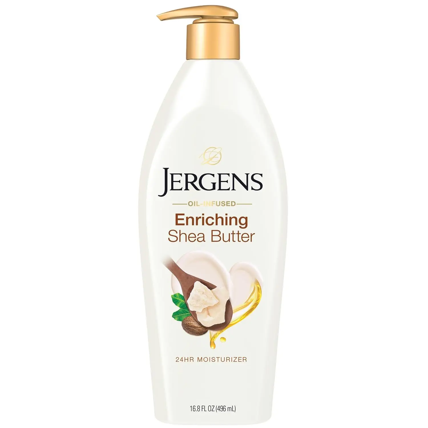 Jergens Shea Butter Body Lotion, Deep Moisturizer for Dry Skin, 16.8 fl oz | Enriching Hand and Body Lotion, Vitamin E, Extremely Dry Skin Relief, 2.5X More Radiant Skin, Deep Conditioning