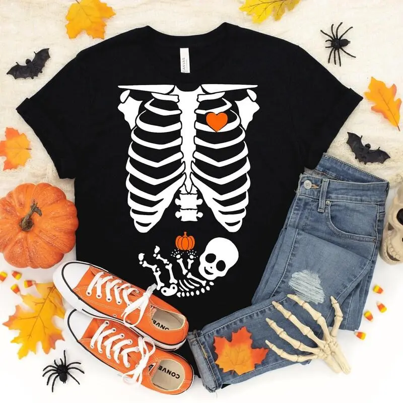 Skeleton Maternity Halloween Shirt, Pumpkin Bump 2026 Pregnant Skeleton Shirt, Halloween Pregnancy Shirt, Halloween Maternity Shirt, Skeleton Pregnancy Outfit funny dad indie aesthetic viral tiktok everyday