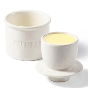 Spreadable Butter Container Holder - Ceramic Butter Crock Bell with Lid and Water Seal - Kitchen and Home Decor, Perfect Butter Dish for Soft Butter