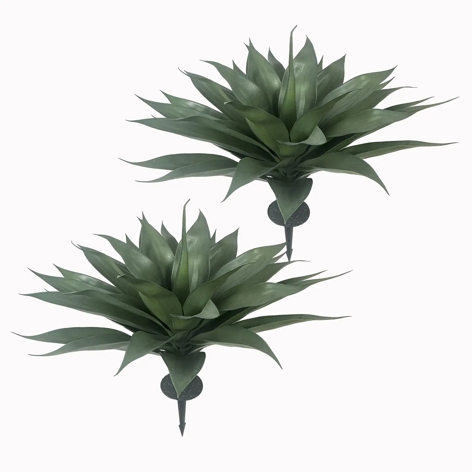 24inch Artificial Agave Plants with Ground Spike(2 Pack), Fake Succulent for Outdoor Patio Decor,No-Fuss Faux Desert Plant for Your Backyard Glow-Up, home living room office
