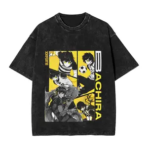 valentine shirts Man T Shirt Oliver Aiku Art Anime 9Blue Lock Washed T-Shirts Harajuku  Beach Tee Shirt Vintage Simple Casual Clothes Hot Sale