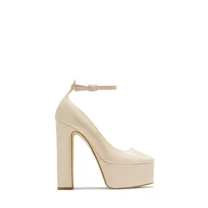 Annabelle Platform Block Heels - Ivory