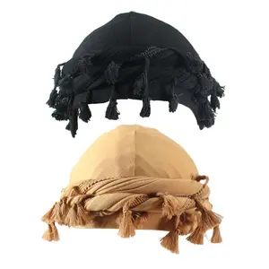 Silk Lined Turban for Men & Women - Pre-Tied Halo Durag Beanie with Tassel Twist - Comfortable Head Wrap Cap for Stylish Hair Protection & Fashion