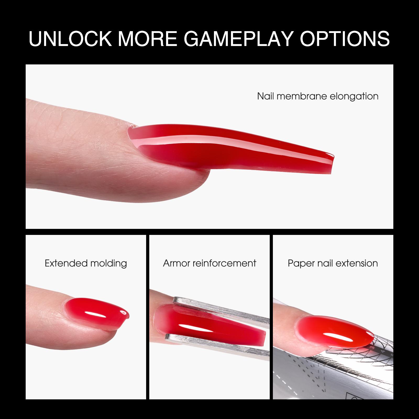 TRICOLOR FISH Builder Nail Gel 35g Jelly Nude Pink Hard Gel for Nails Extension Glossy Durable Long Lasting Salon-Quality Results