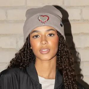 AM I OKAY Cuff Beanie - Soft, Warm, Minimal Streetwear Beanie with QR Code Label for Emotional Expression, Mental Health, Positivity