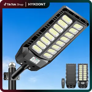 HYKOONT TW016 Solar Street Light 192000 Lumens IP66 Waterproof Outdoor Dusk to Dawn with Motion Sensor & Remote Control for Parking Lots