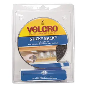 Hook Eye Adhesive  Sticky-Back Hook and Loop Fastener Tape with Dispenser .75 x 5 ft. Roll Black