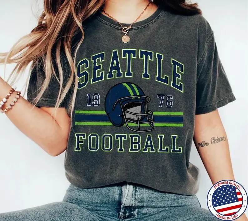 Comfort Colors? Seattle Football T-Shirt,Seattle Football T-shirt, Seahawk Fan Gift, Retro Seattle Football130 Unisex