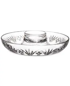 212 MAIN 11in. Round Dublin Chip N Dip Bowl, Dip Serving Bowl for Home Improvement & Garden Supplies Use, Round Shape, Tableware, Serving Bowls